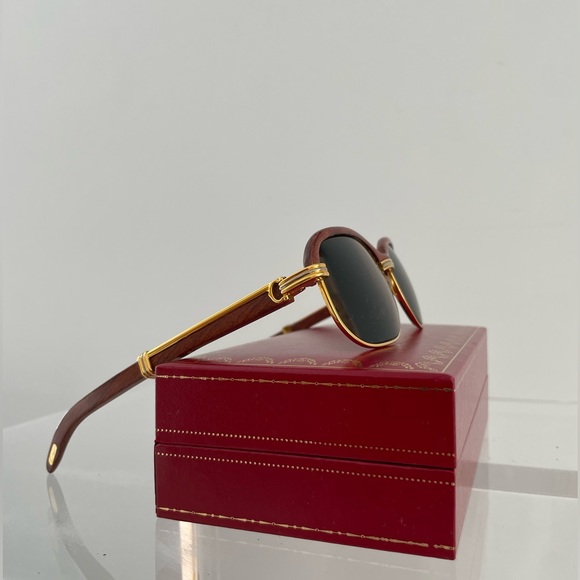 Mens Cartier Sunglasses - Wooded Frame - Picture 3 of 9